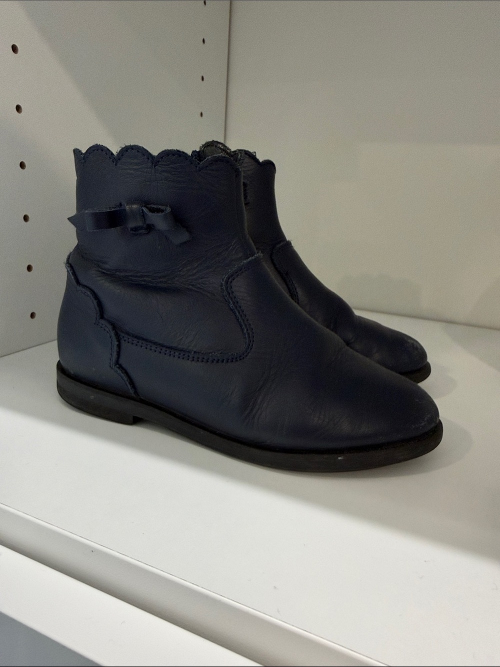 Girls Don Louis Navy Bow bootie
